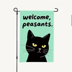New Funny Black Cat Welcome Flag